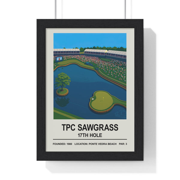 TPC Sawgrass 17th hole print framed black MDF frame golf wall art