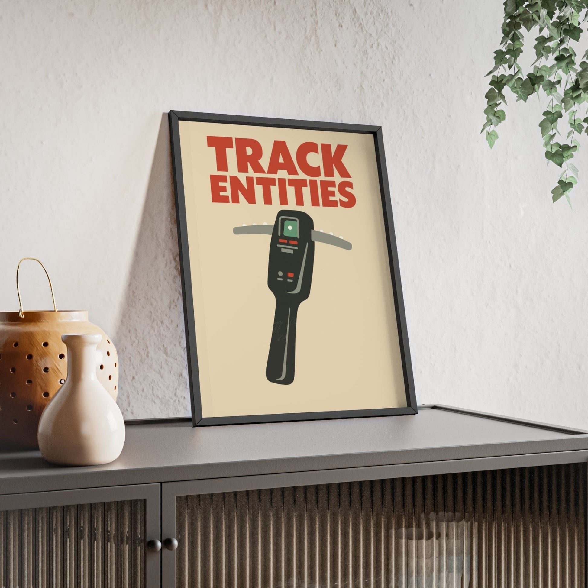 Framed Track Entities Poster - Retro Ghost Detector Print poster