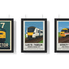 Build Your Own Train Poster Set - set of Class 37 Tractor Train Poster – Vintage Diesel Locomotive Railway Art, Class 700 Thameslink Train Poster, InterCity 125 HST Poster