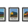 Build Your Own Train Poster Set - set of Mallard 4468 Poster, Class 37 “Tractor” English Electric Poster, Class 390 Pendolino Poster