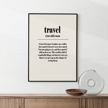 Travel Definition Poster Wall Art - Poster Kingz