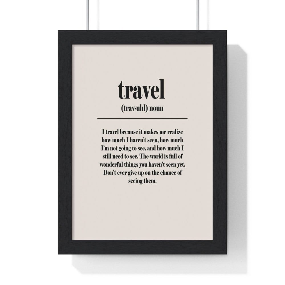 Framed Travel Definition travel poster