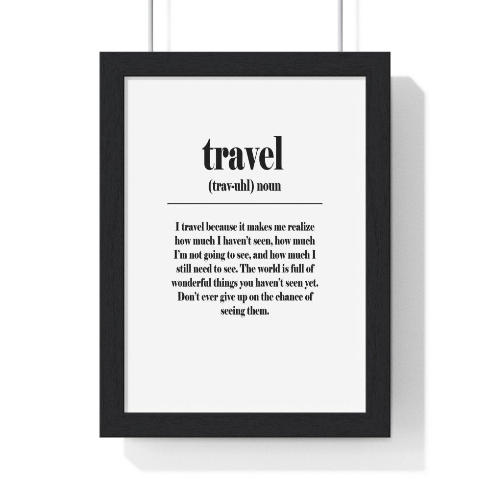 Travel Definition Poster Wall Art - Poster Kingz