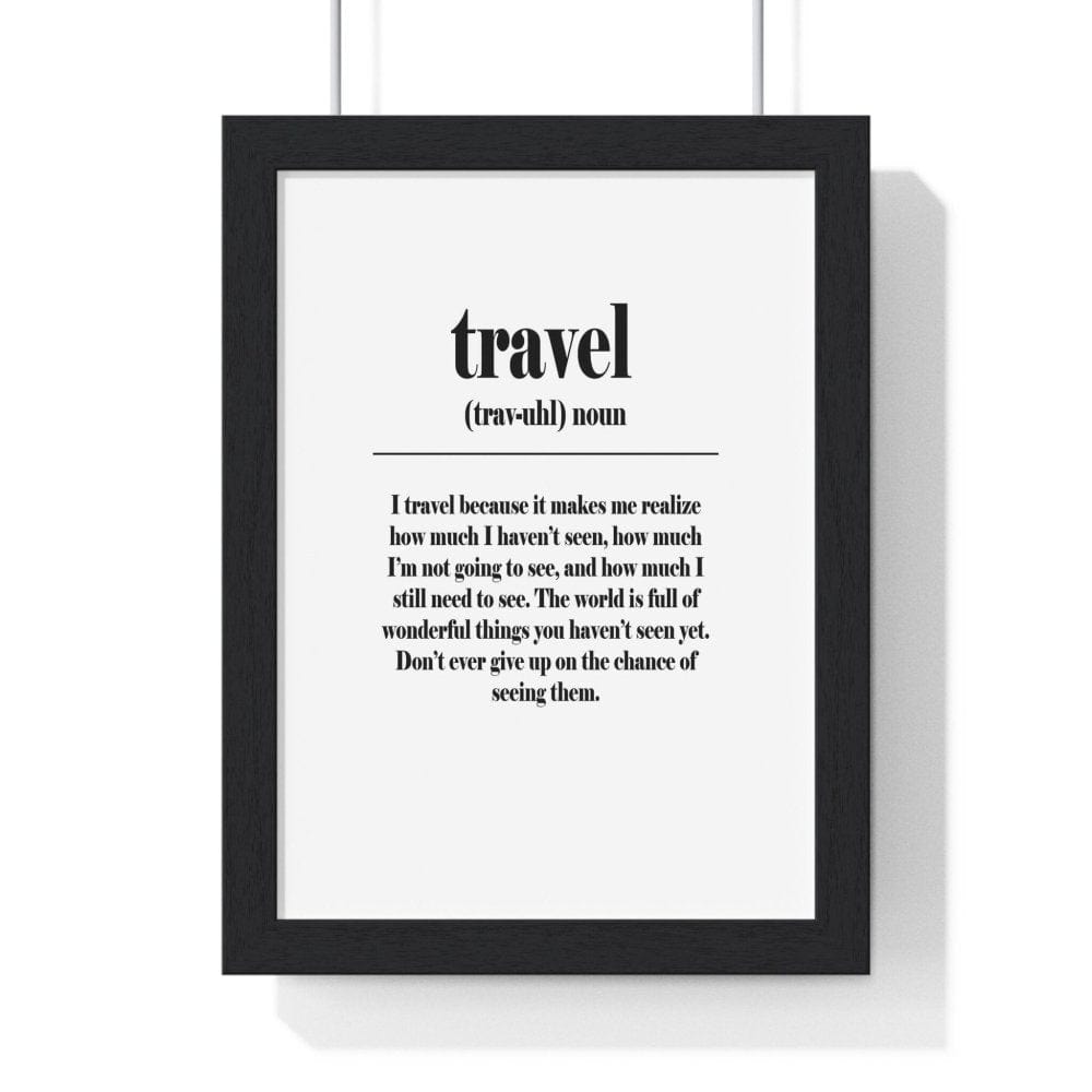 Framed Travel Definition travel poster