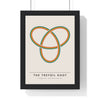 Trefoil Knot print framed in a black frame, ready to hang