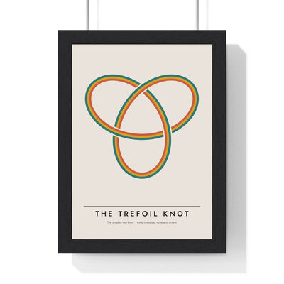Trefoil Knot print framed in a black frame, ready to hang