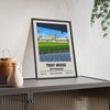 Trent Bridge cricket ground print framed and leaning on a sideboard