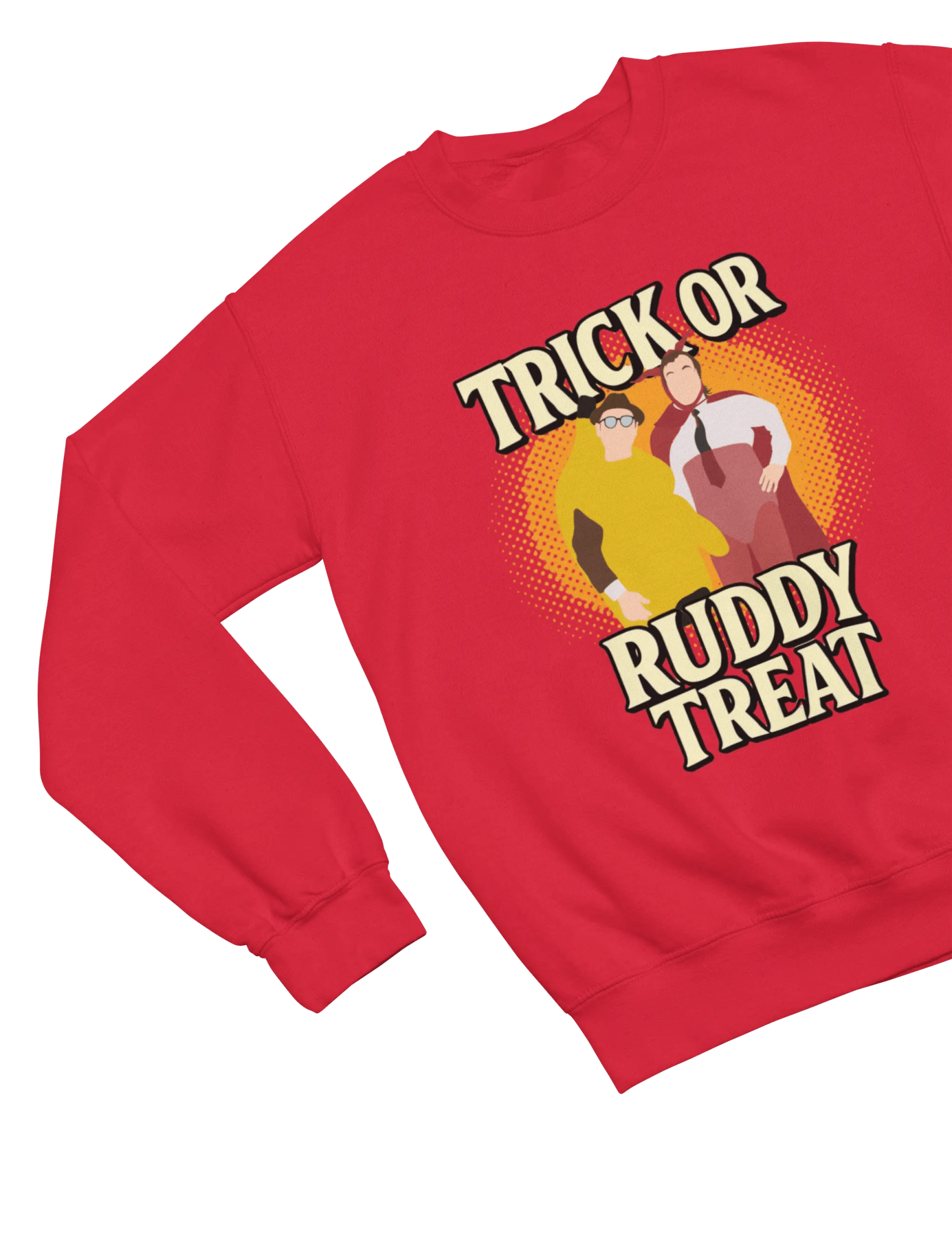 Beige t-shirt with Trick or Ruddy Treat Sweatshirt Bottom Halloween