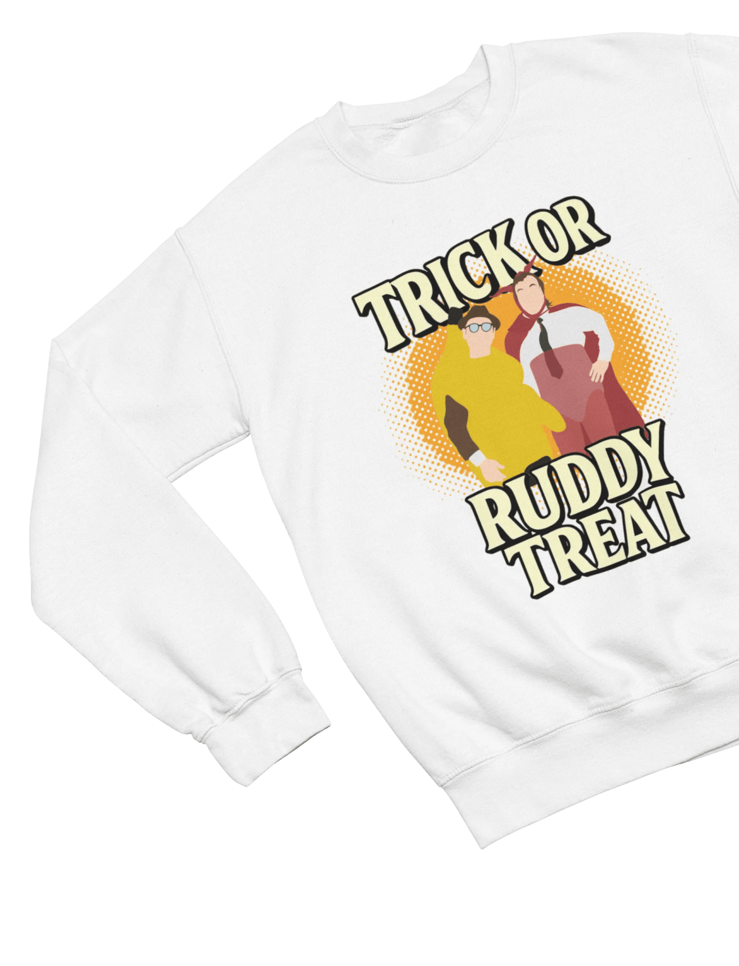 Grey t-shirt with Trick or Ruddy Treat Sweatshirt Bottom Halloween