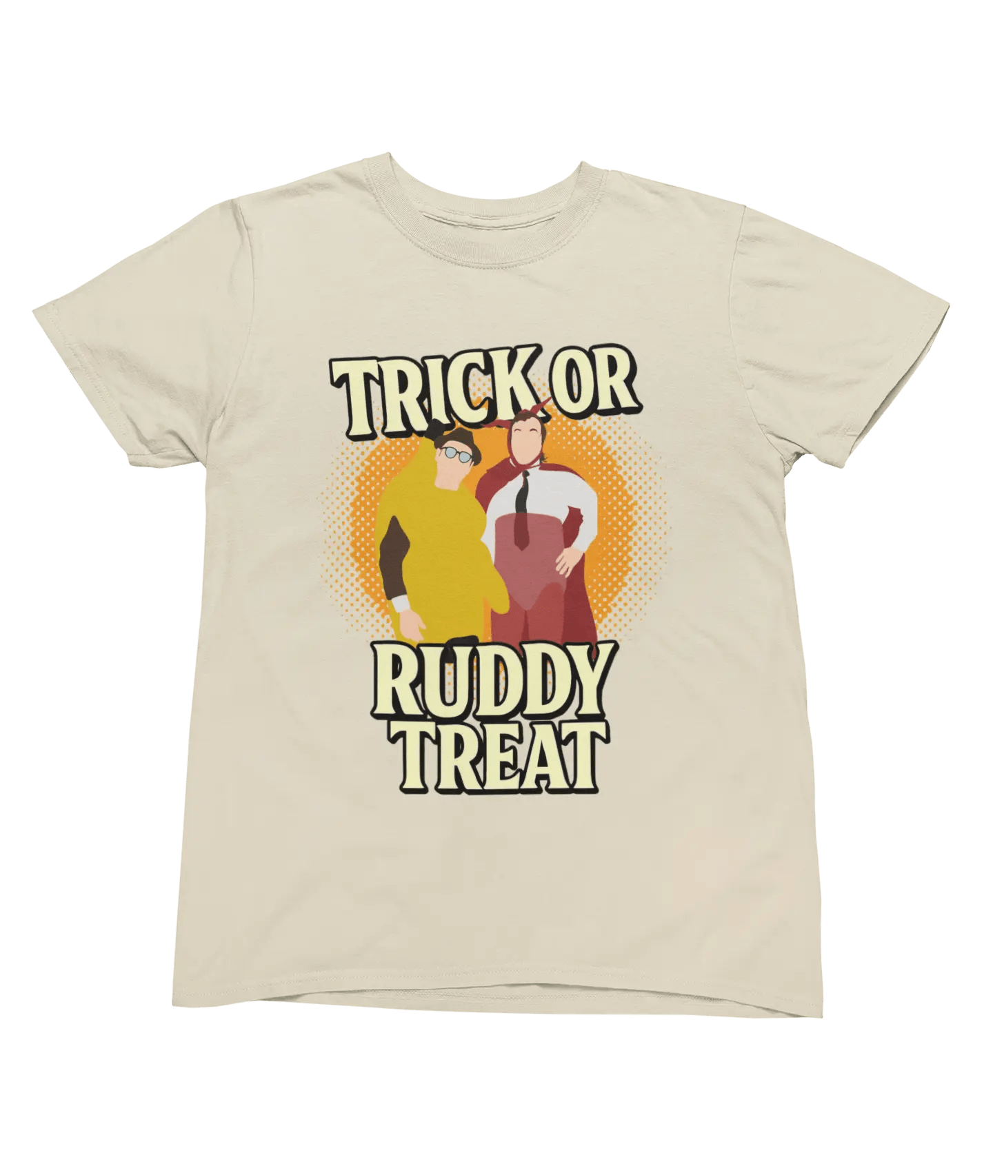 Beige t-shirt with Trick or Ruddy Treat Sweatshirt Bottom Halloween