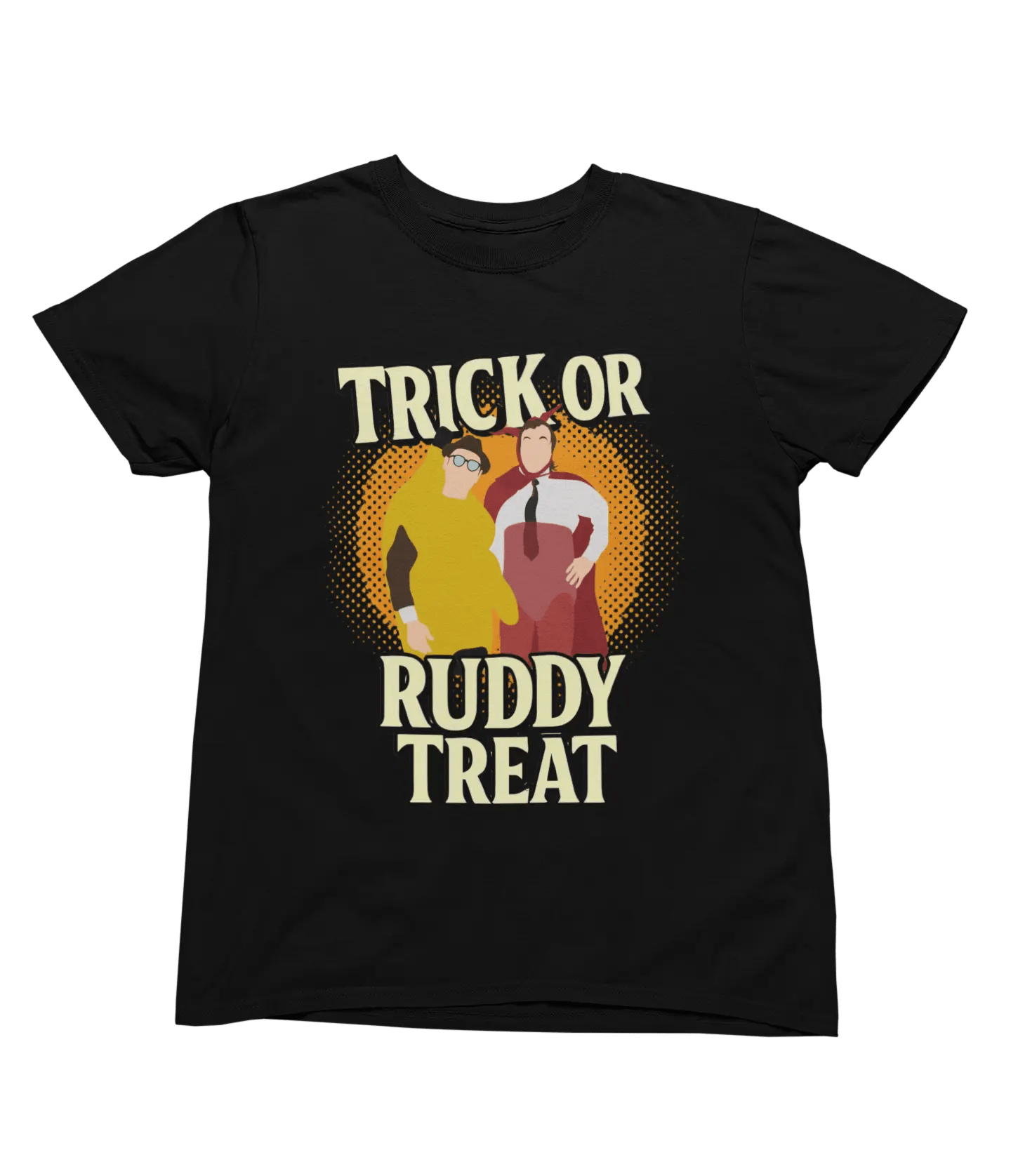 Black t-shirt with Trick or Ruddy Treat Sweatshirt Bottom Halloween