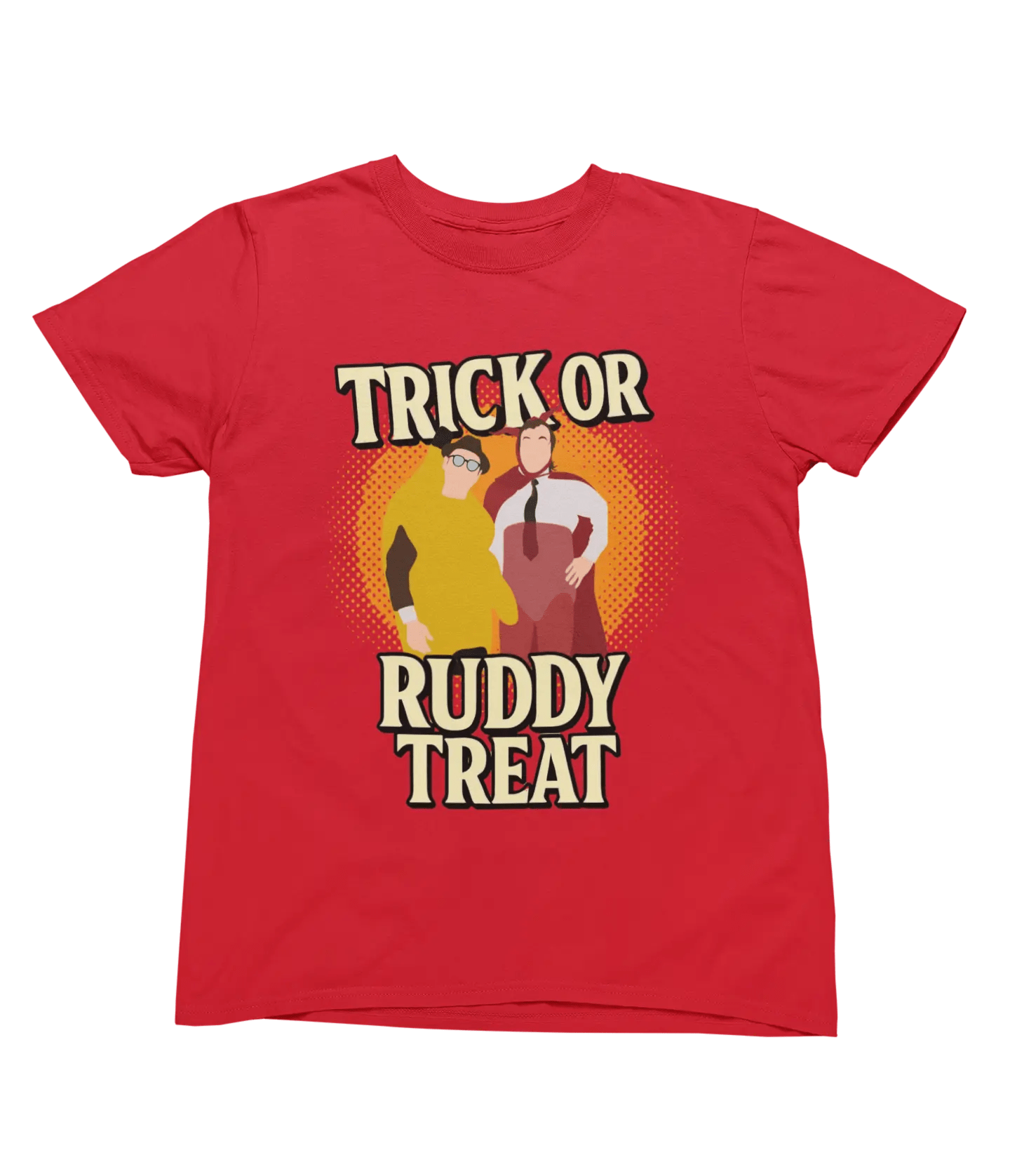 White t-shirt with Trick or Ruddy Treat Sweatshirt Bottom Halloween