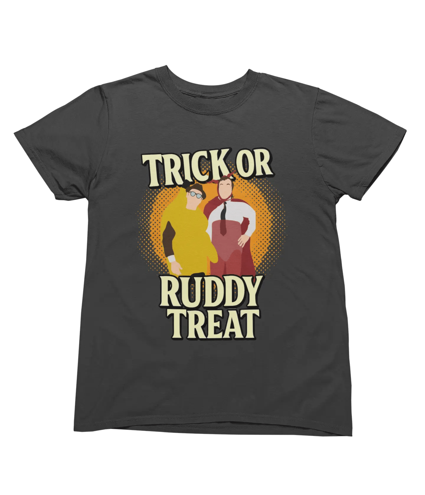 Black t-shirt with Trick or Ruddy Treat Sweatshirt Bottom Halloween