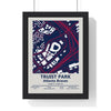 Truist Park map print framed in a black frame, ready to hang