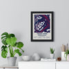 Truist Park map print framed on a living room wall