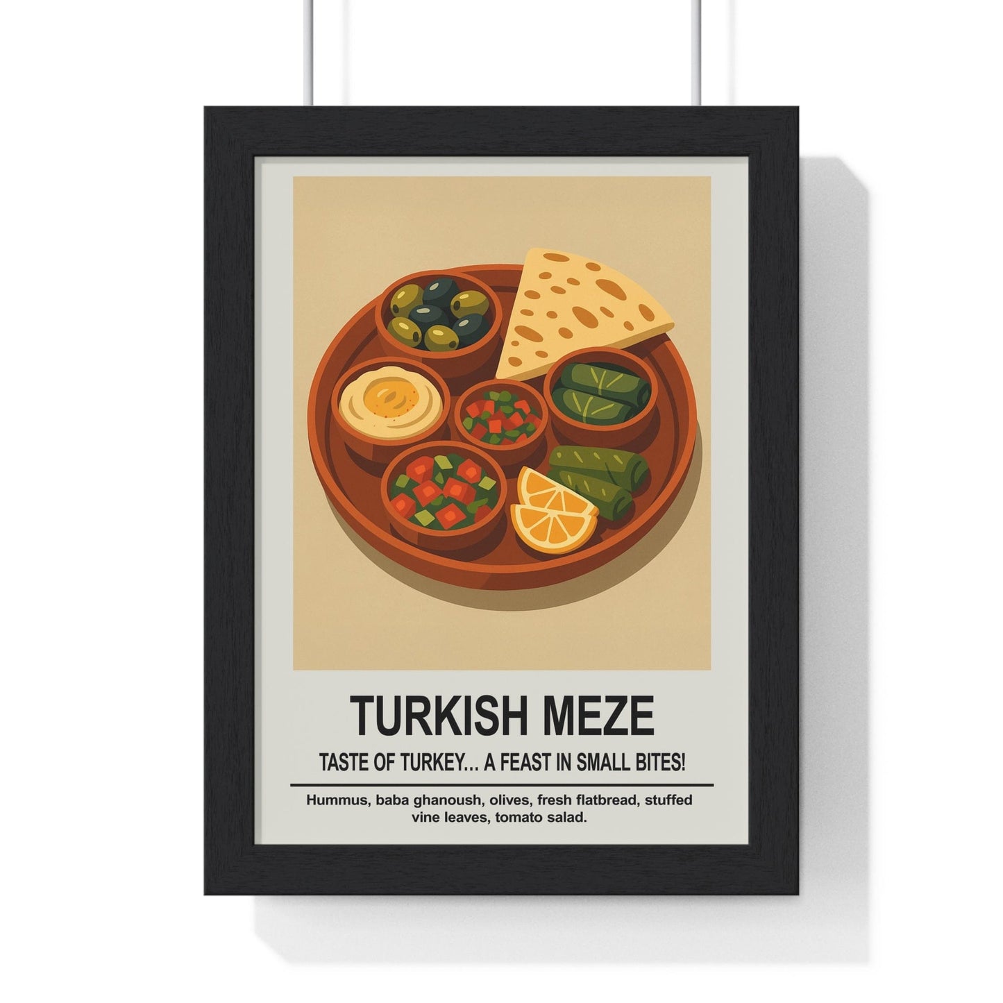 Framed Turkish Meze Kitchen - World Food Print print