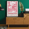 Framed Twickenham Stadium England Rugby Stadium map print wall display