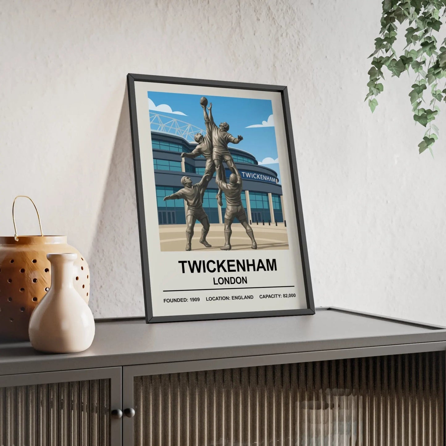 Framed Twickenham Stadium poster