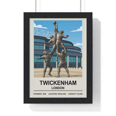 Framed Twickenham Stadium poster