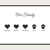 Personalised Family Balloon Print | Custom Heart & Paw Names Wall Art | Family Gift