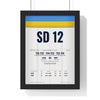 Usyk v Fury 2024 Boxing Poster print framed in a black frame, ready to hang