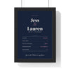 Personalised Best Friends Print - framed navy version