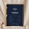 Personalised Best Friends Print - navy best friends version