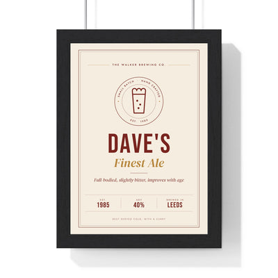 Personalised Beer Label Print - framed cream ale label print