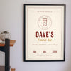 Personalised Beer Label Print - on the living room wall