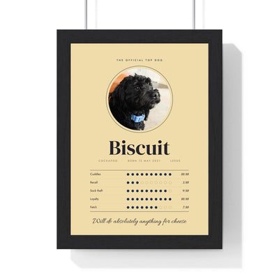 Personalised Dog Print with Name & Photo - framed Top Dog print with photo