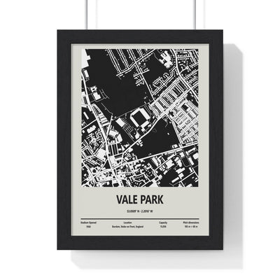 Framed Vale Park Stadium map print