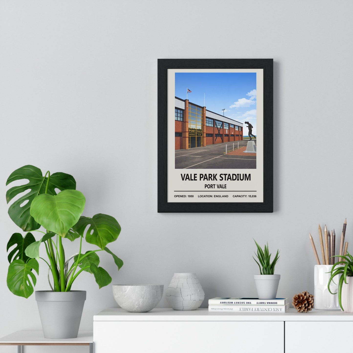 Framed Vale Park Stadium poster