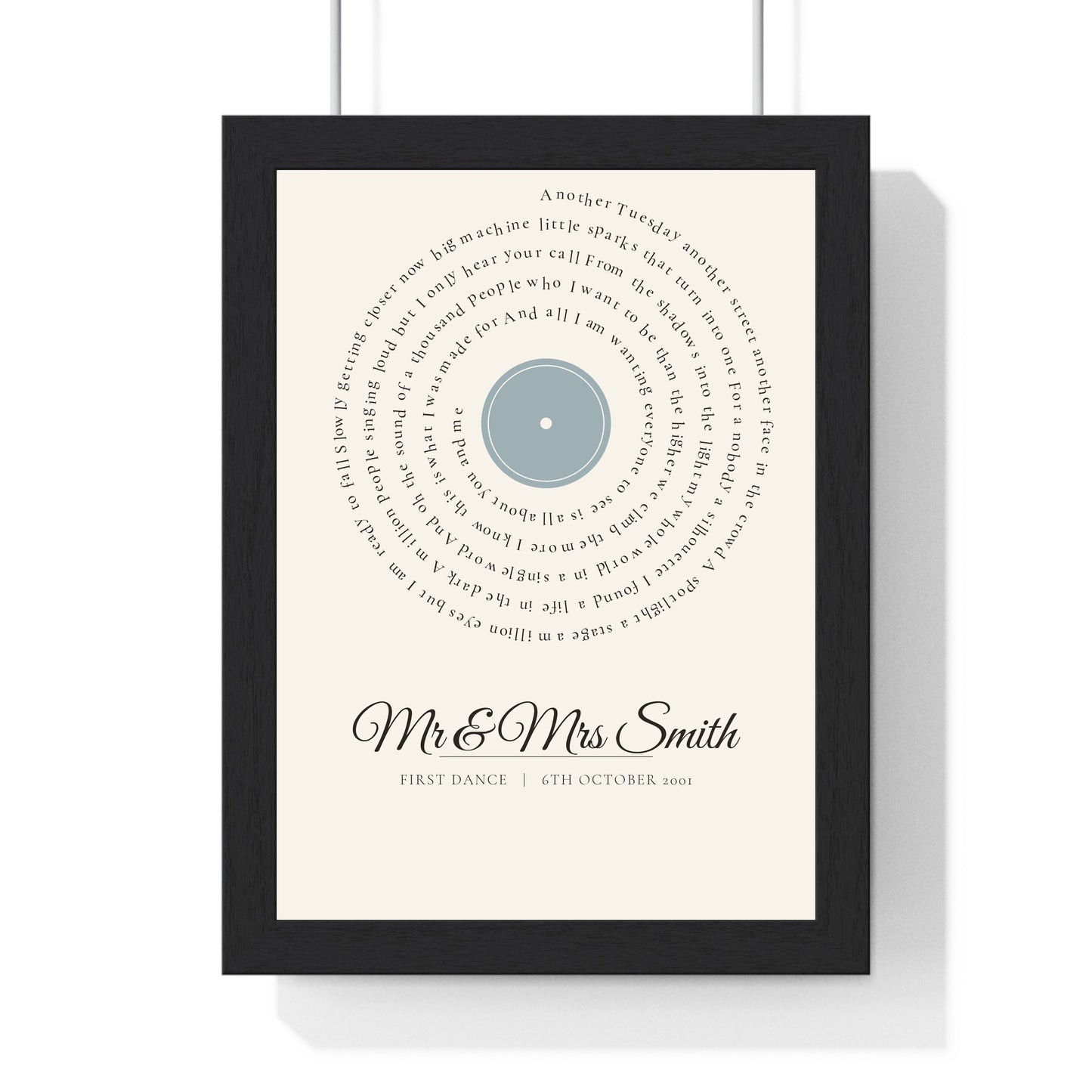 First dance personalised vinyl song lyrics print main product image