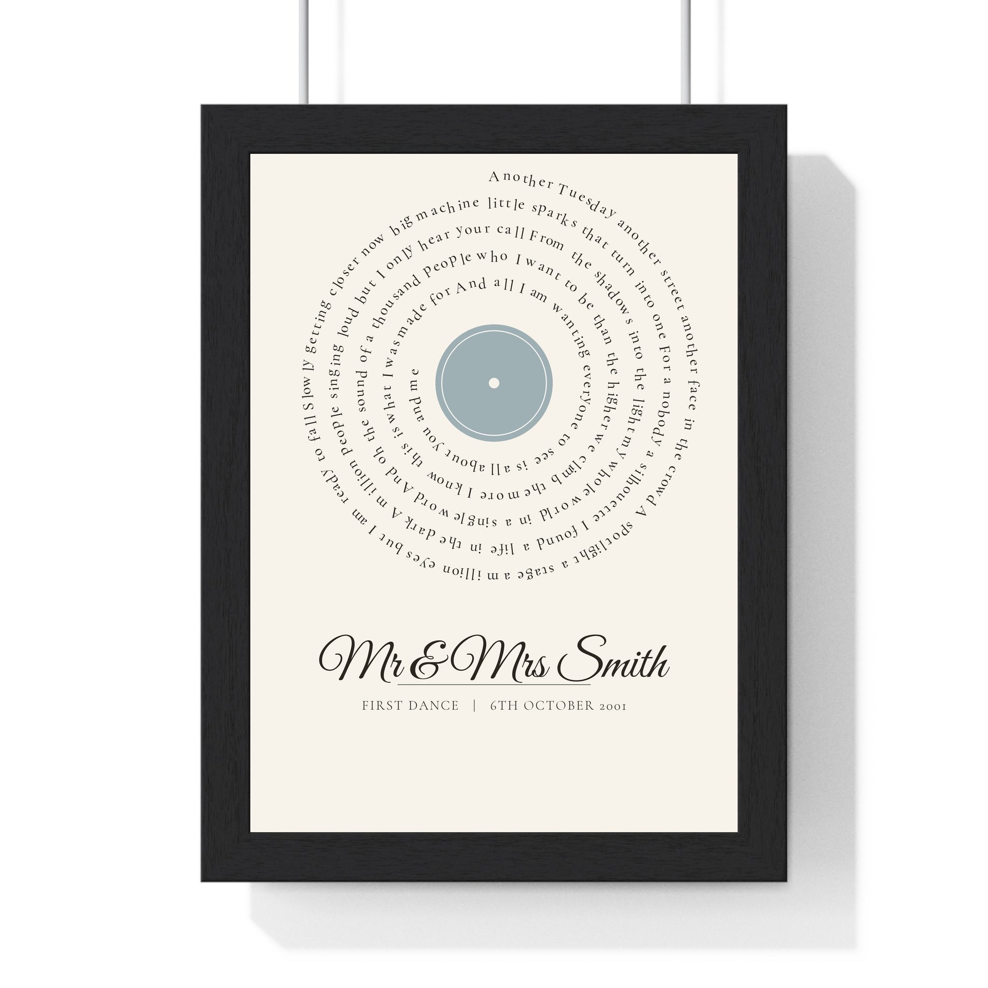 First dance personalised vinyl song lyrics print main product image