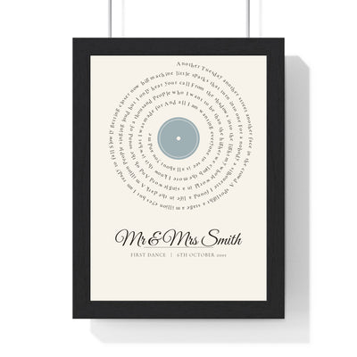 First dance personalised vinyl song lyrics print main product image