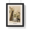 Victorian Hallway Print framed in a black frame, ready to hang