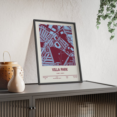 Framed Villa Park Stadium map print