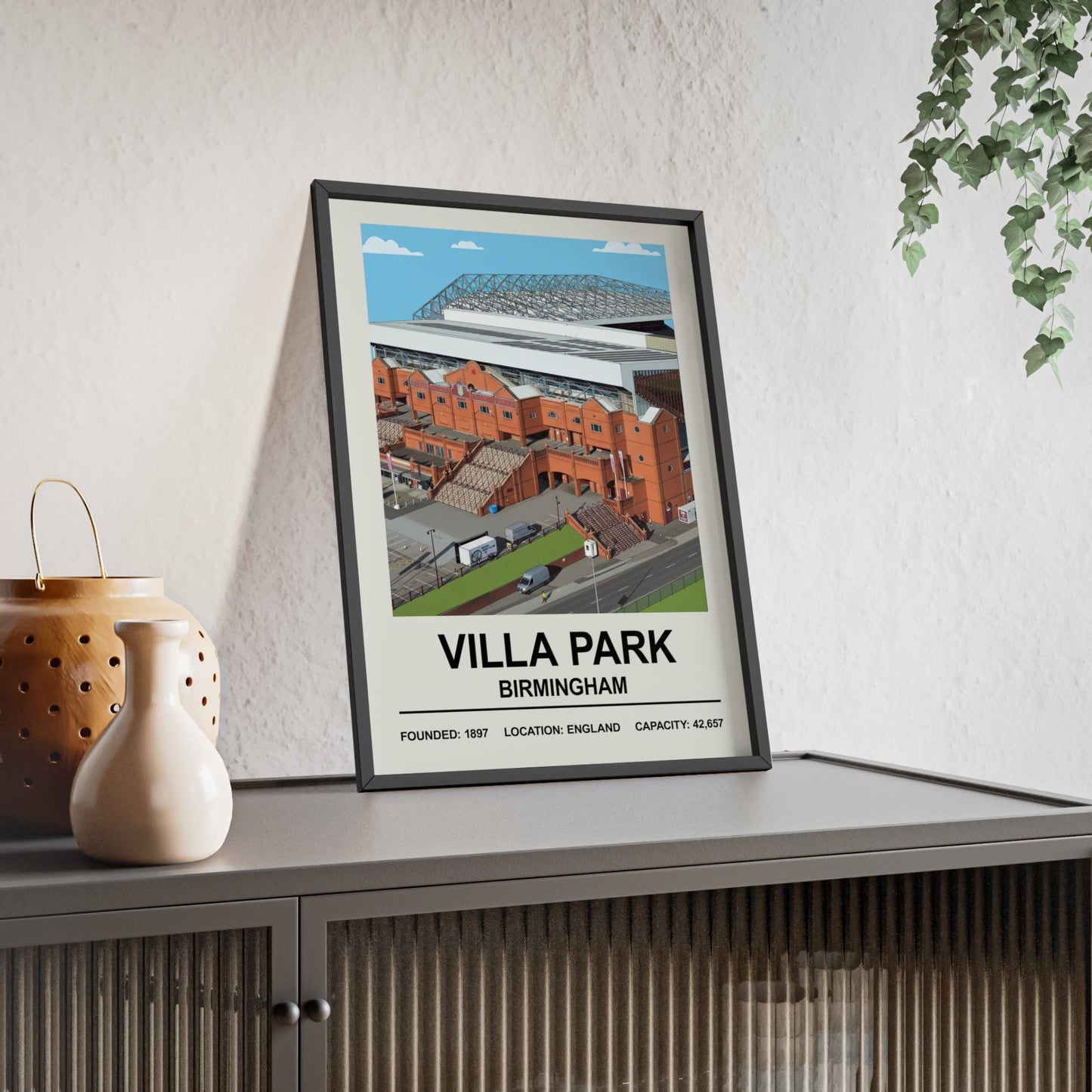 Framed Villa Park Stadium poster