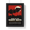 Vintage Horror Bat Poster - framed black version