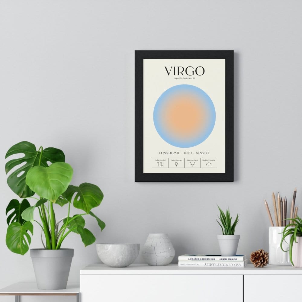 Framed Virgo Astrology Chart poster