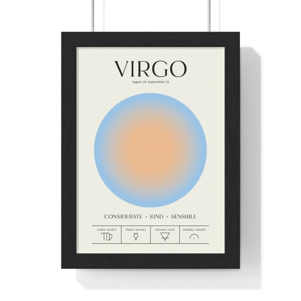Framed Virgo Astrology Chart poster