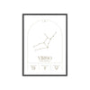 Framed Virgo Minimalist Astrology Chart poster close-up