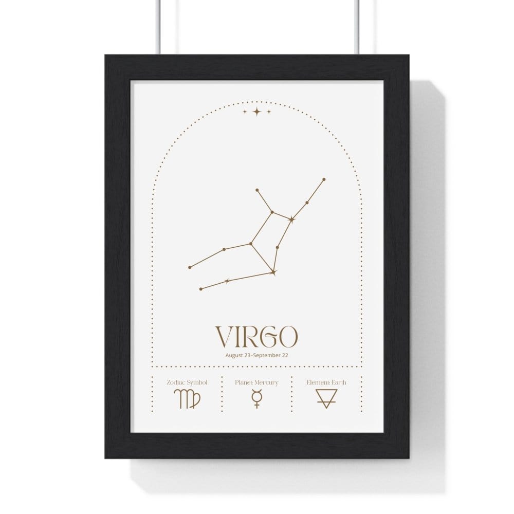 Framed Virgo Minimalist Astrology Chart poster