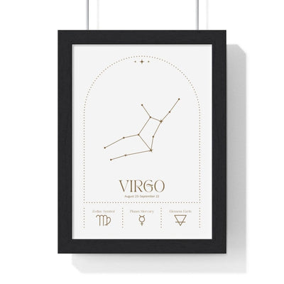 Framed Virgo Minimalist Astrology Chart poster