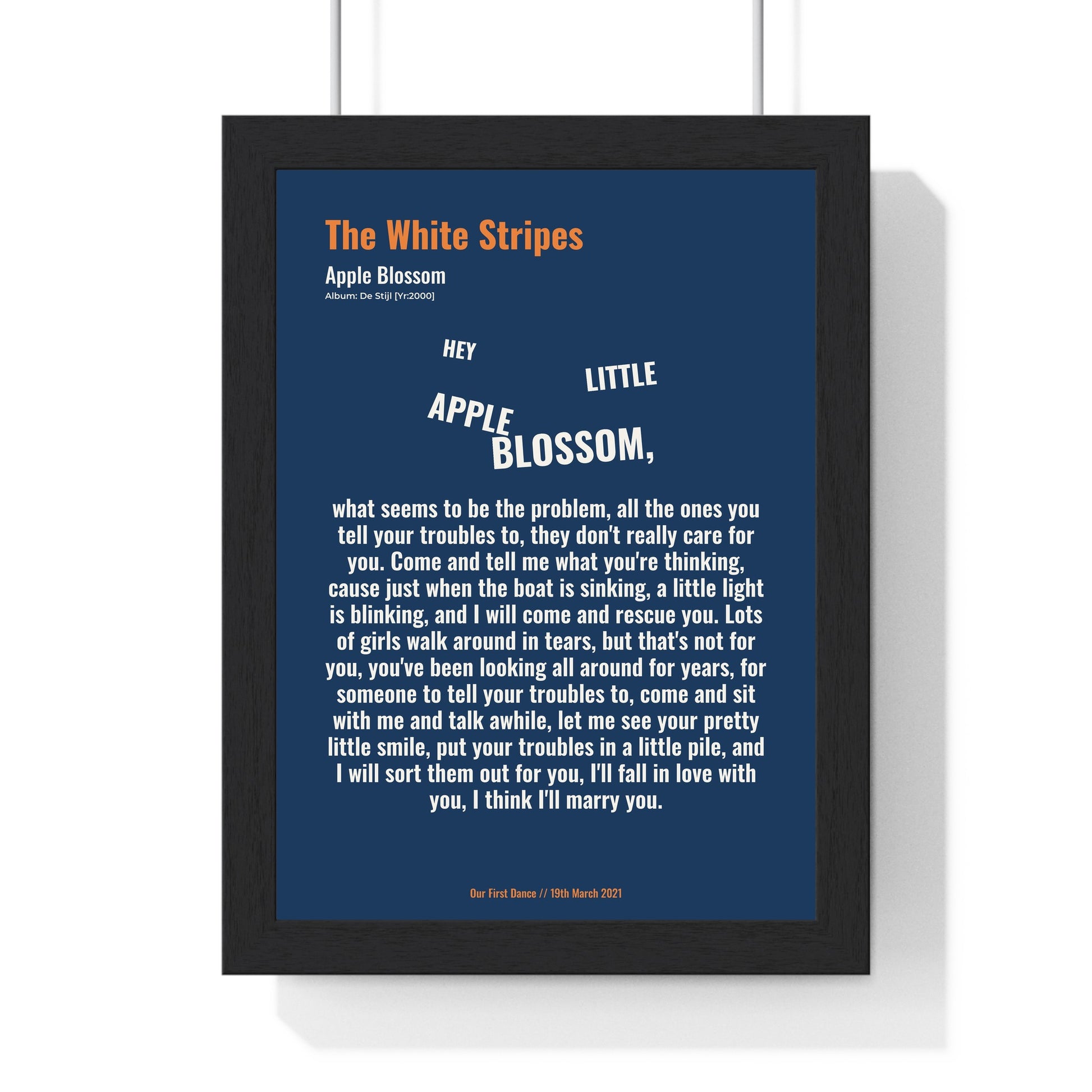 Personalised full song lyrics poster with dedication product mockup 2
