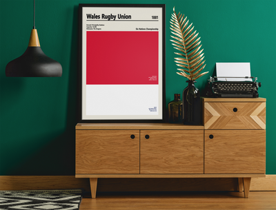 Framed Wales Rugby Union Colour poster wall display