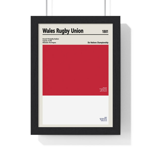 Framed Wales Rugby Union Colour poster