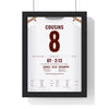 Washington NFL London 2016 Poster - Kirk Cousins 8 Wembley Overtime Tie Jersey Print framed in a black frame, ready to hang