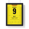 Watford 3-1 Leicester Play-Off Semi-Final 2013 Poster - Deeney 9 framed in a black frame, ready to hang