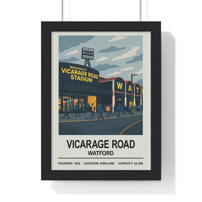 Watford Vicarage Road Stadium Print - Poster Kingz - A5 (unframed) 5.8 × 8.3 in - 